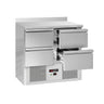 Kjølebenk ECO - 900x700 mm - 240 l - med 4 skuffer - oppkant
