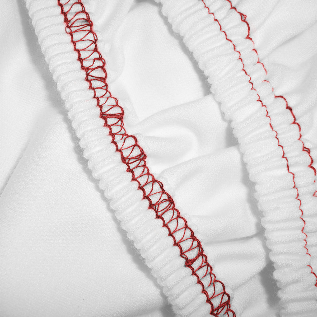 (10 stk) Jersey dynetrekk - 200 x 200 cm - hvit / rød