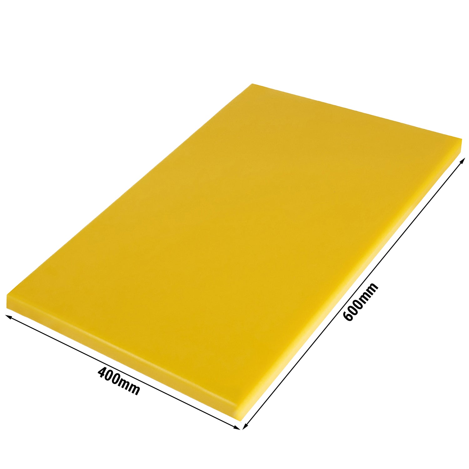 Skjærebrett - 40 x 60 cm - tykkelse 2 cm - gul