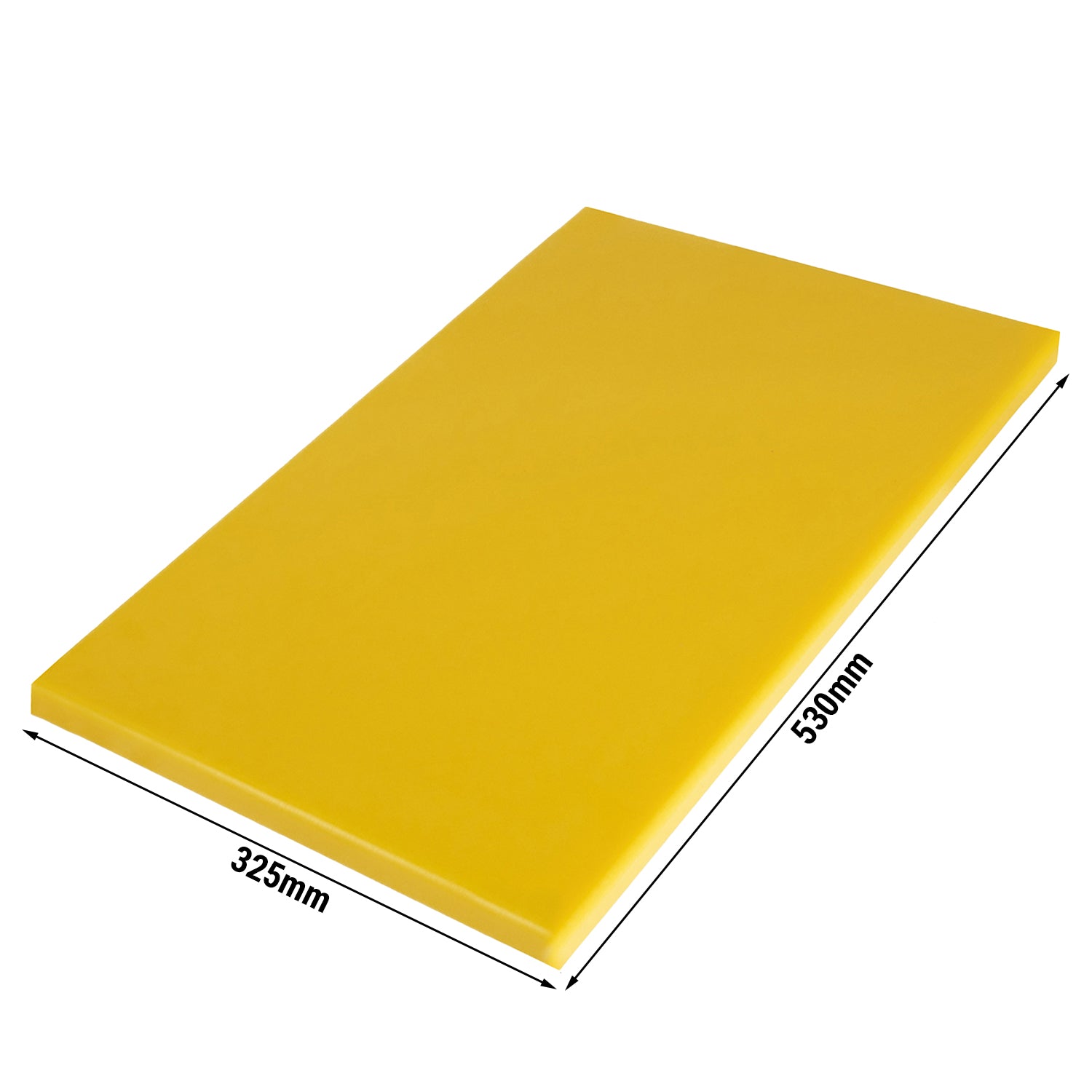 Skjærebrett - 53 x 53 cm - tykkelse 2 cm - gul