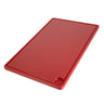 Skjærebrett med saftspor - 250x400 mm - Tykkelse: 20 mm - HACCP - PE 500 (HDPE) - rød