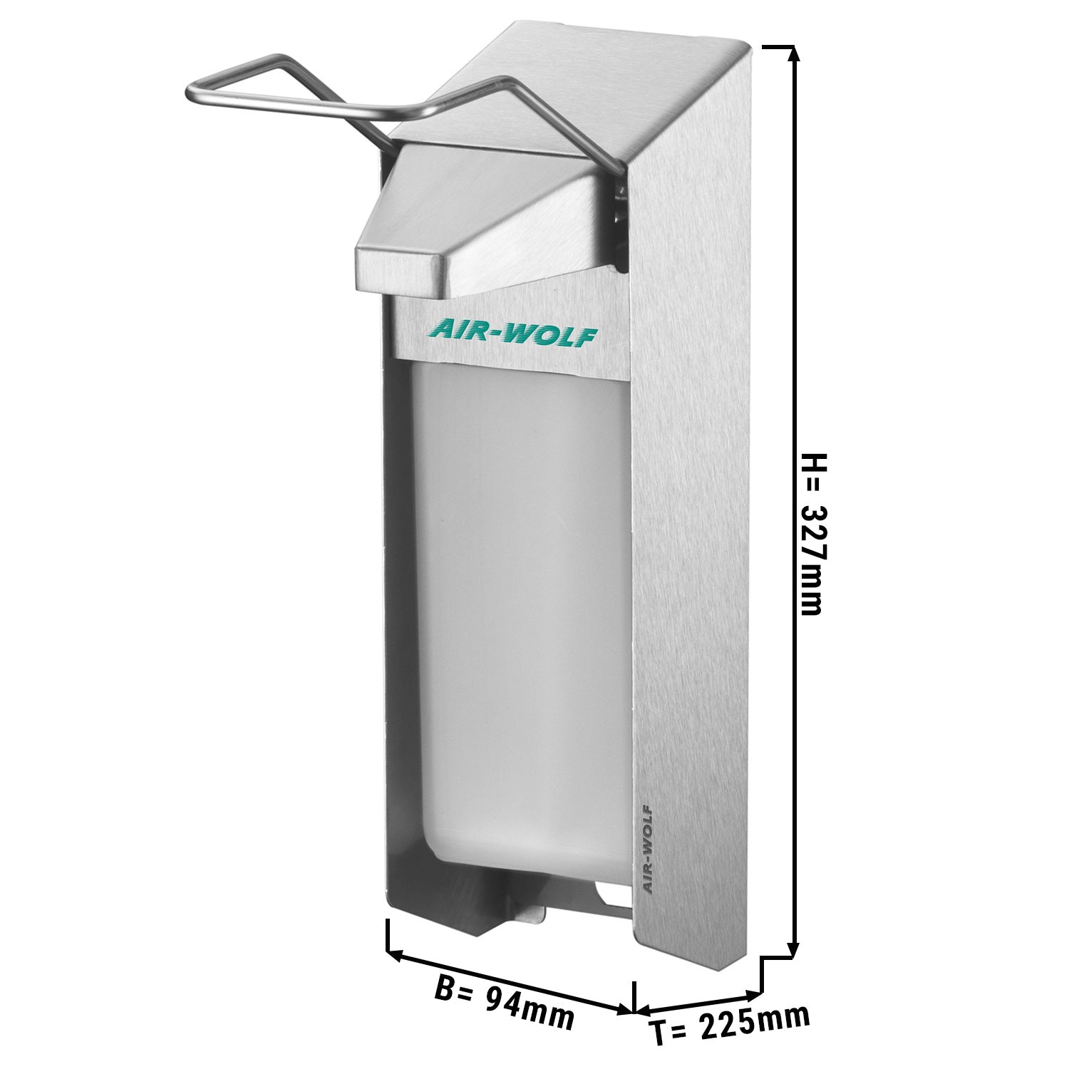 AIR-WOLF - Såpe- og desinfeksjonsmiddeldispenser med betjeningspak - 1000 ml