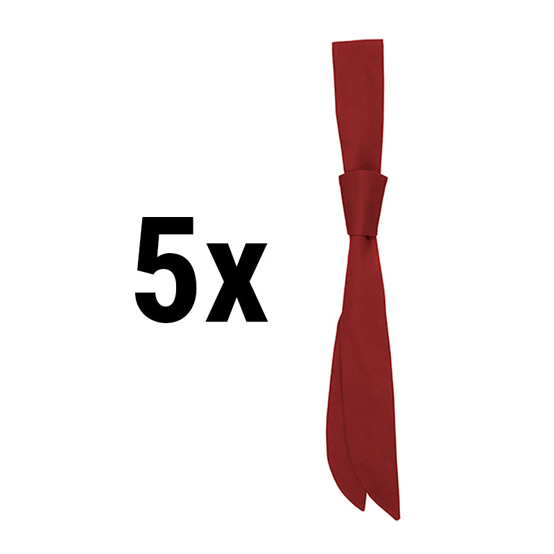 (5 stk) Servicelapper for kvinner - 94 x 5 cm - Vinrød