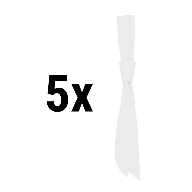 (5 stk) Servicelapper for kvinner - 94 x 5 cm - Hvit
