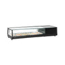 Sushimonter med LED-belysning - 1529x420 mm - 6x GN 1/3 - svart