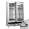 Kjøleskap i rustfritt stål PREMIUM - 1 400 l - 2 glassdører