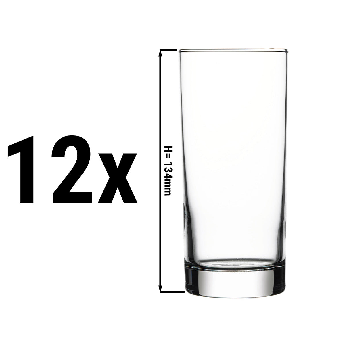 (12 Stykker) CHICAGO - Juice &amp; long drink glass - 290 cc - kalibrert til 0,2 liter
