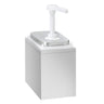 Sausdispenser - Rustfritt stål AISI 304, polypropylen - 2 l - dose 30 ml - 215x135x325 mm - justerbar dosering - med beholder - inkl. stativ