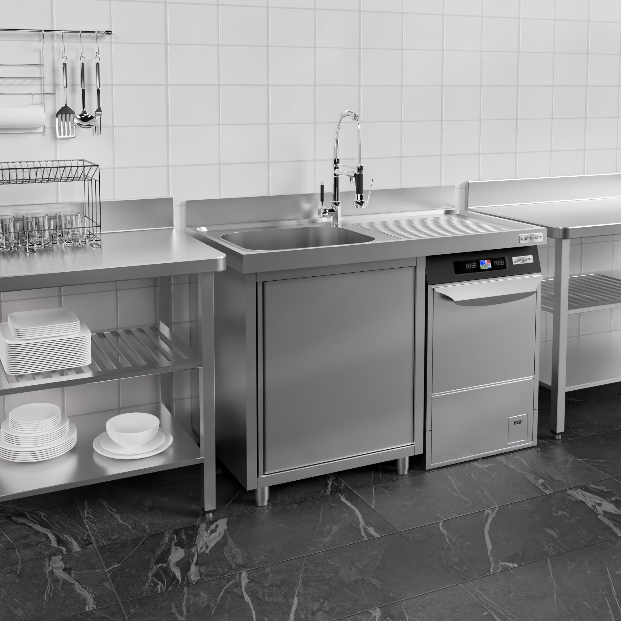 Vaskeskap med plass for oppvaskmaskin 1,2m - 1 Kum til Venstre L 40 x B 40 x D 25 cm