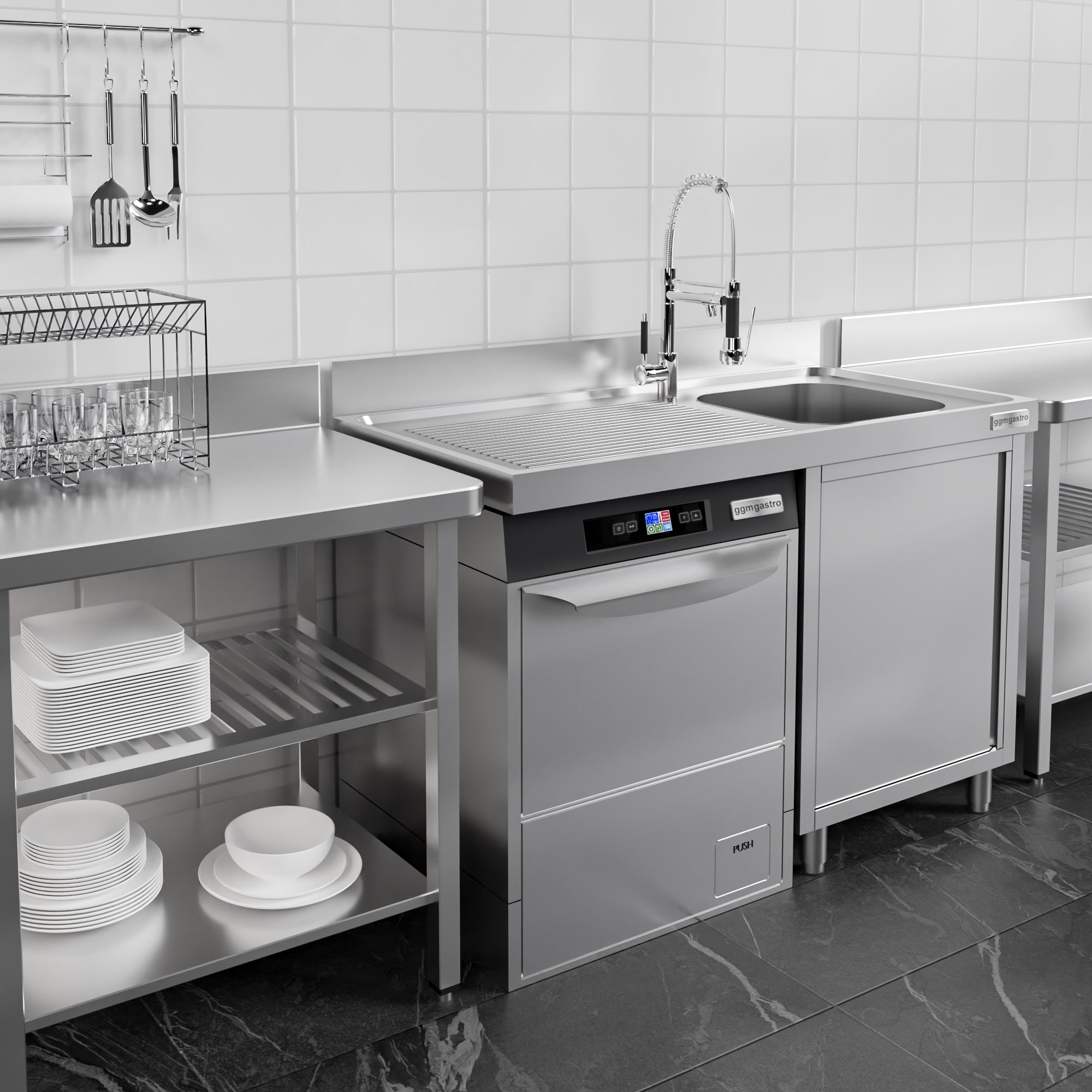 Vaskeskap med plass for oppvaskmaskin 1,2m - 1 Kum til Høyre L 40 x B 40 x D 25 cm