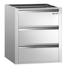 Skuffemodul PREMIUM i rustfritt stål - 3 skuffer - underbyggmodul 400x760 mm - passer til ATK 800 mm dyp