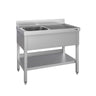Oppvaskbenk ECO - 1000x600 mm - med underhylle - 1 kum venstre