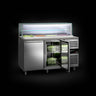 Saladette American Style PREMIUM - 1515 mm - 390 l - 2 dører - med høyt glassoverbygg for 4x GN 1/1 og 1 hylle
