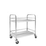 Serveringsvogn - 805x460 mm - med 2 hyller - glattløpende hjul – to med brems
