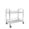 Serveringsvogn - 845x525 mm - med 2 hyller - glattløpende hjul – to med brems