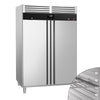 Fryseskap i rustfritt stål PREMIUM - GN 2/1 - 1 200 l - til -22 °C til -18 °C - med 2 dører - LED-belysning, R290