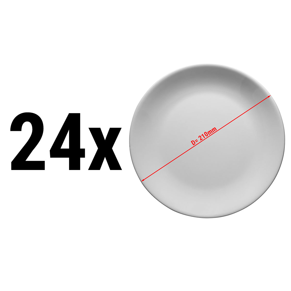 (24 Stykker) ENTity - Flat tallerken - Ø 21 cm