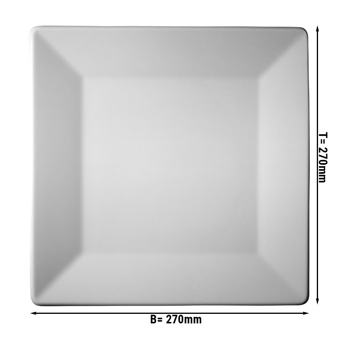 (12 Stykker) MAYA - Flat tallerken &amp; firkantet - 27 x 27 cm