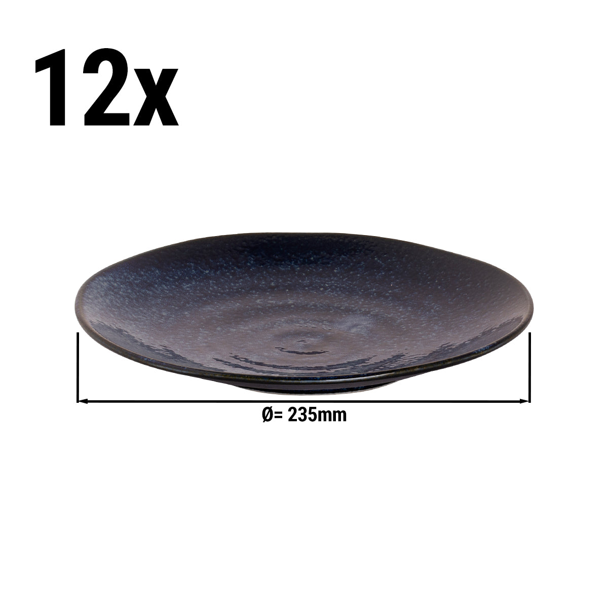 (12 stk) Flate tallerkener Palmer Kiryu - Ø 23,5 cm - Blå