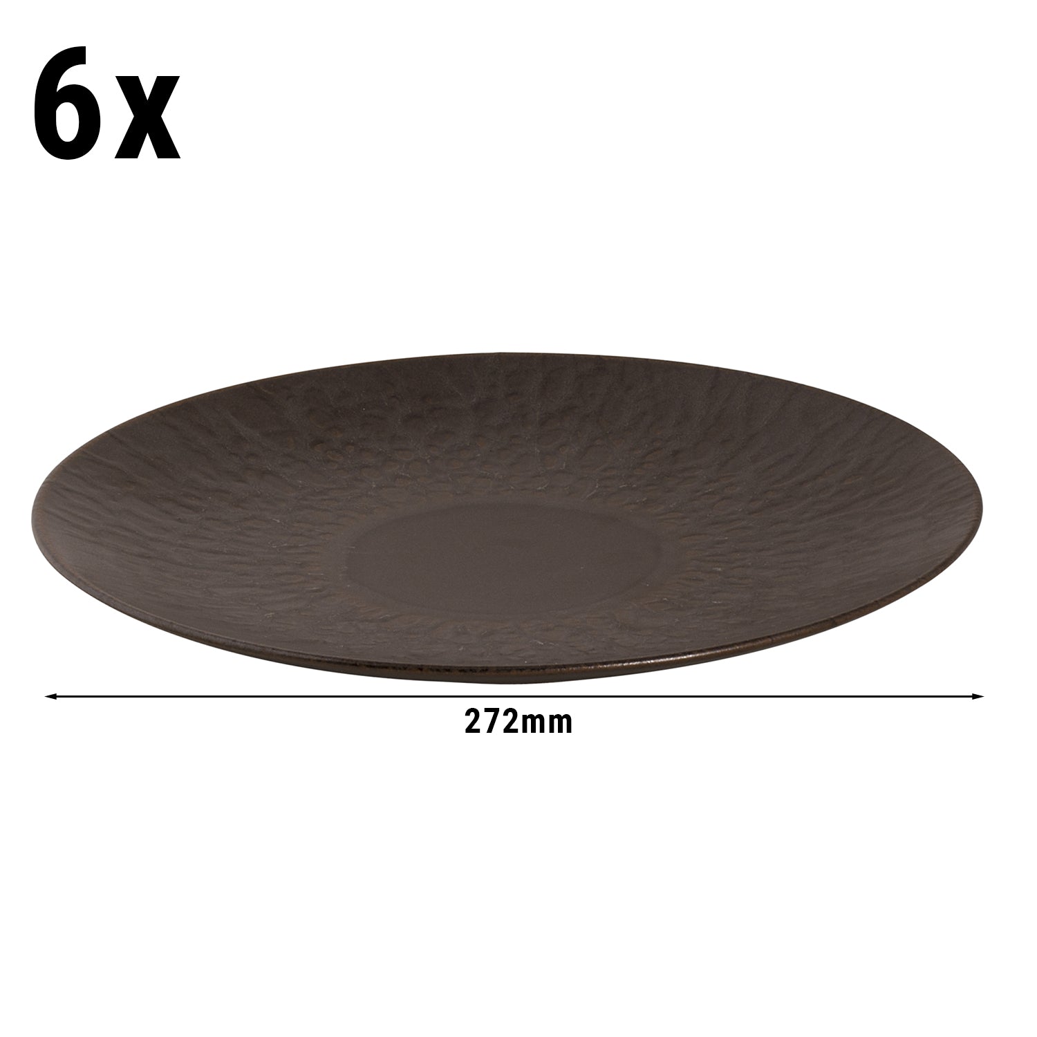 (6 stk) Rust - Plate flat - Ø 27 cm - Brun