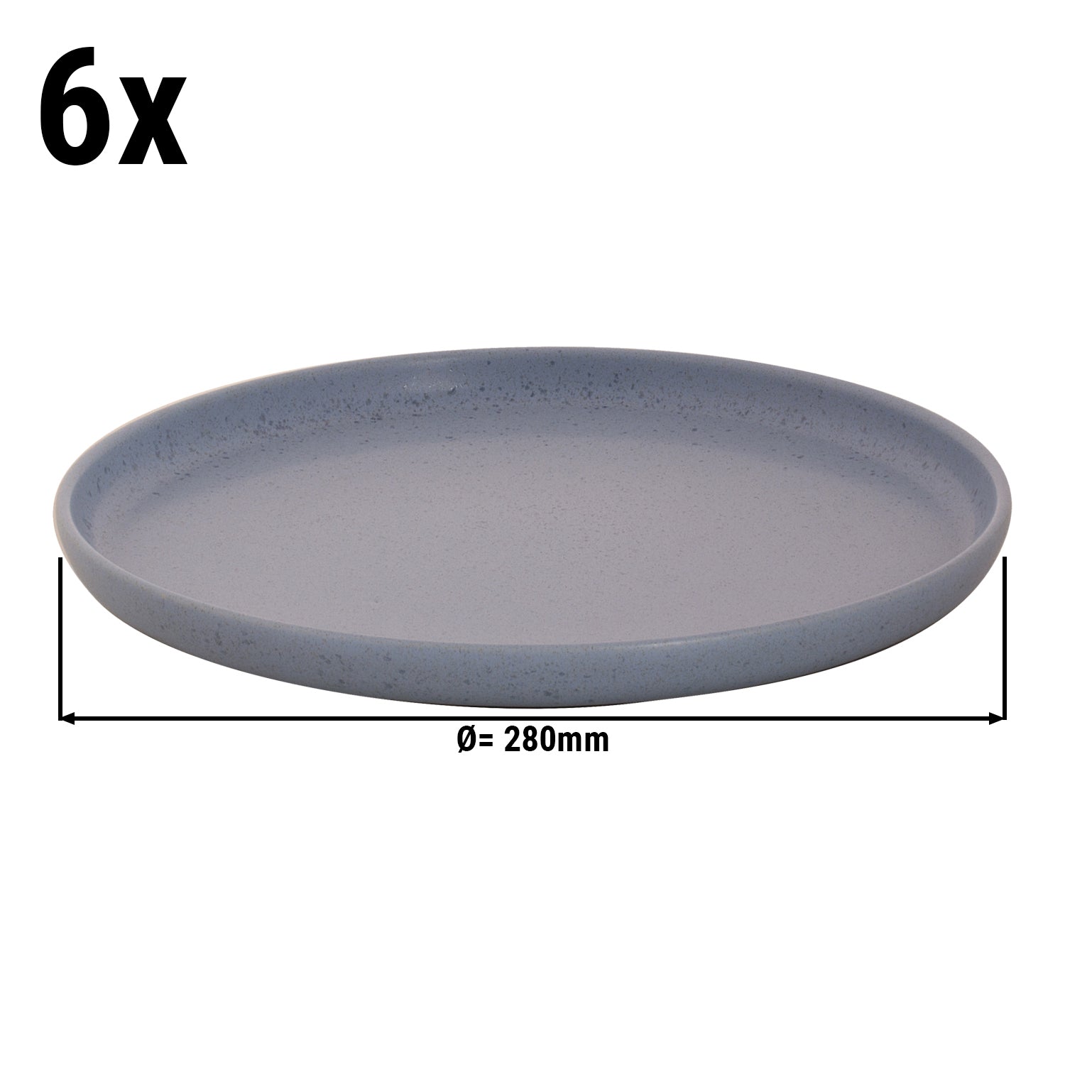 (6 stk) SANDLEID - Flat tallerken - Ø 28 cm - Blå