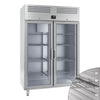 Fryseskap i rustfritt stål Premium PLUS - GN 2/1 - 1 240 l - til -18 °C til -1 °C - med 2 glassdører - LED-belysning, R290