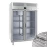 Fryseskap i rustfritt stål Premium PLUS - GN 2/1 - 1 240 l - til -18 °C til -1 °C - med 2 glassdører - LED-belysning, R290