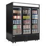 Frysereol - 1 600 mm - 891 l - -23 °C til -18 °C - 3 glassdører - 15 hyller - svart