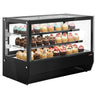 Displaymonter - bordmodell - 160 l - 900 mm - dobbeltglass - firkantet - med 2 hyller - LED-belysning - svart modell