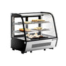 Displaymonter - bordmodell - 120 l - 696 mm - dobbeltglass - avrundet - med 2 hyller - LED-belysning