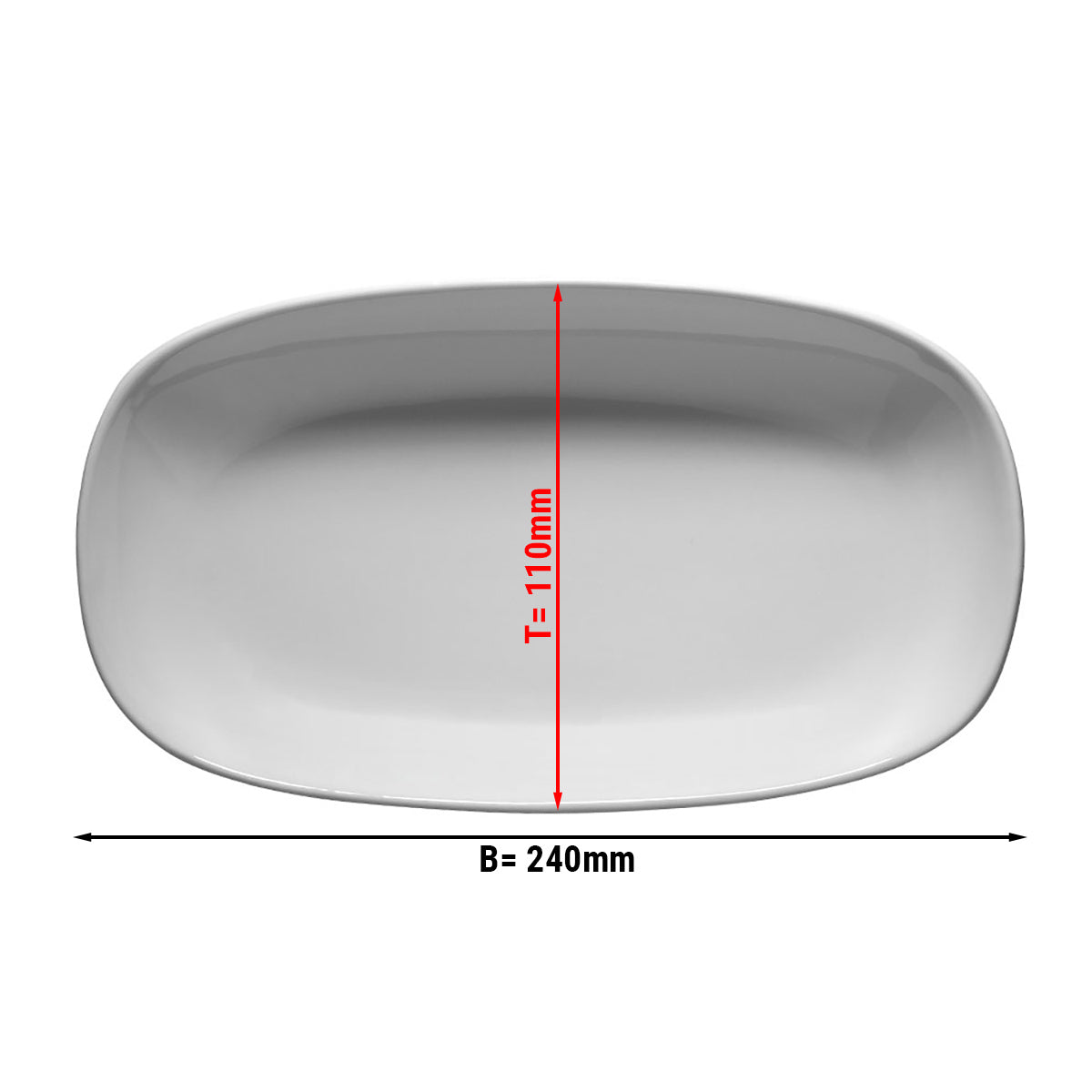 (12 Stykker) ENTity - Oval tallerken - 24 cm