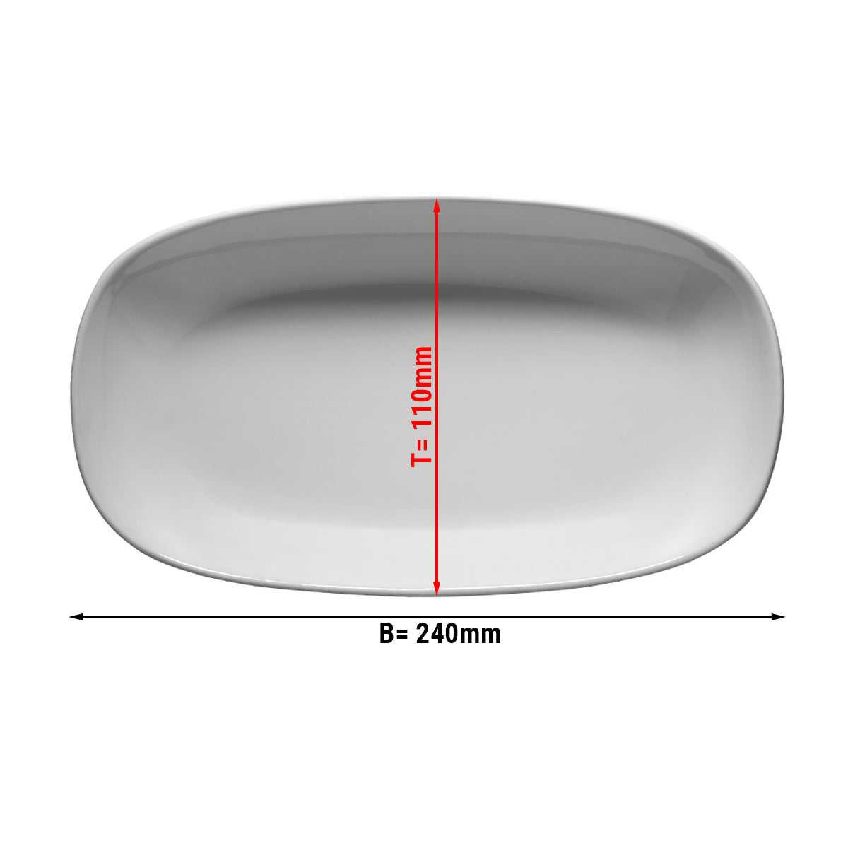 (24 Stykker) ENTity - Oval tallerken - 24 cm