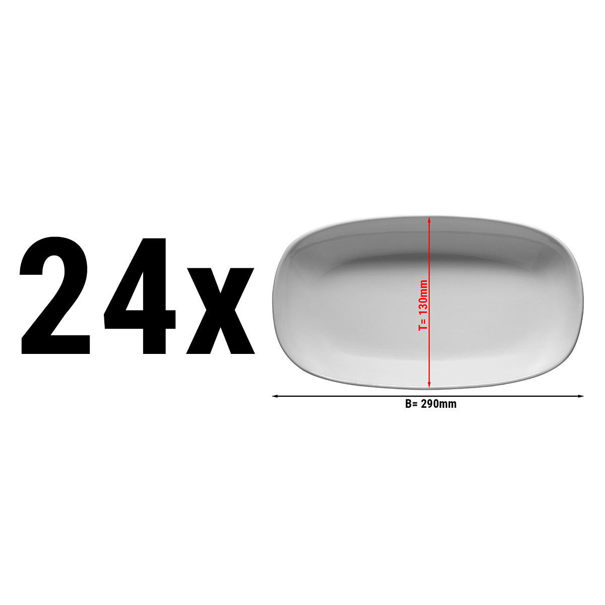 (24 Stykker) ENTity - Oval tallerken - 29 cm