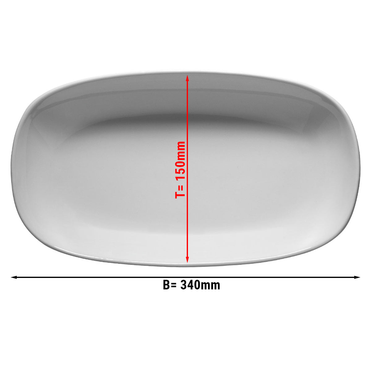 (12 Stykker) ENTity- Oval tallerken - 34 cm