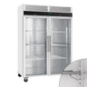 Fryseskap i rustfritt stål ECO - 1 200 l - 2 glassdører - med hjul