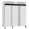 Fryseskap i rustfritt stål ECO - 1 590 l - -18 °C til -22 °C - med 3 dører - Digitalt termostat, R290, Låsbart, 6 hjul