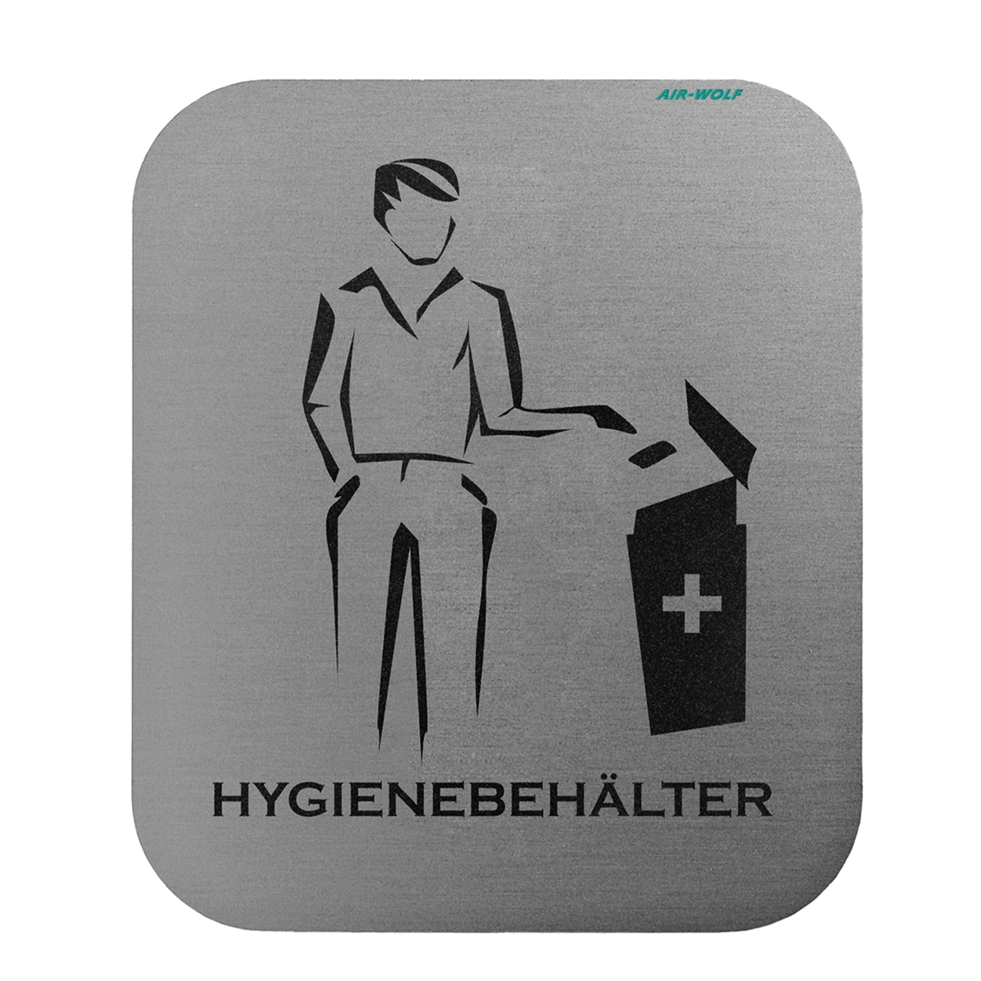 AIR-WOLF - Dørskilt "HygieneBeholdere" - Selvklebende