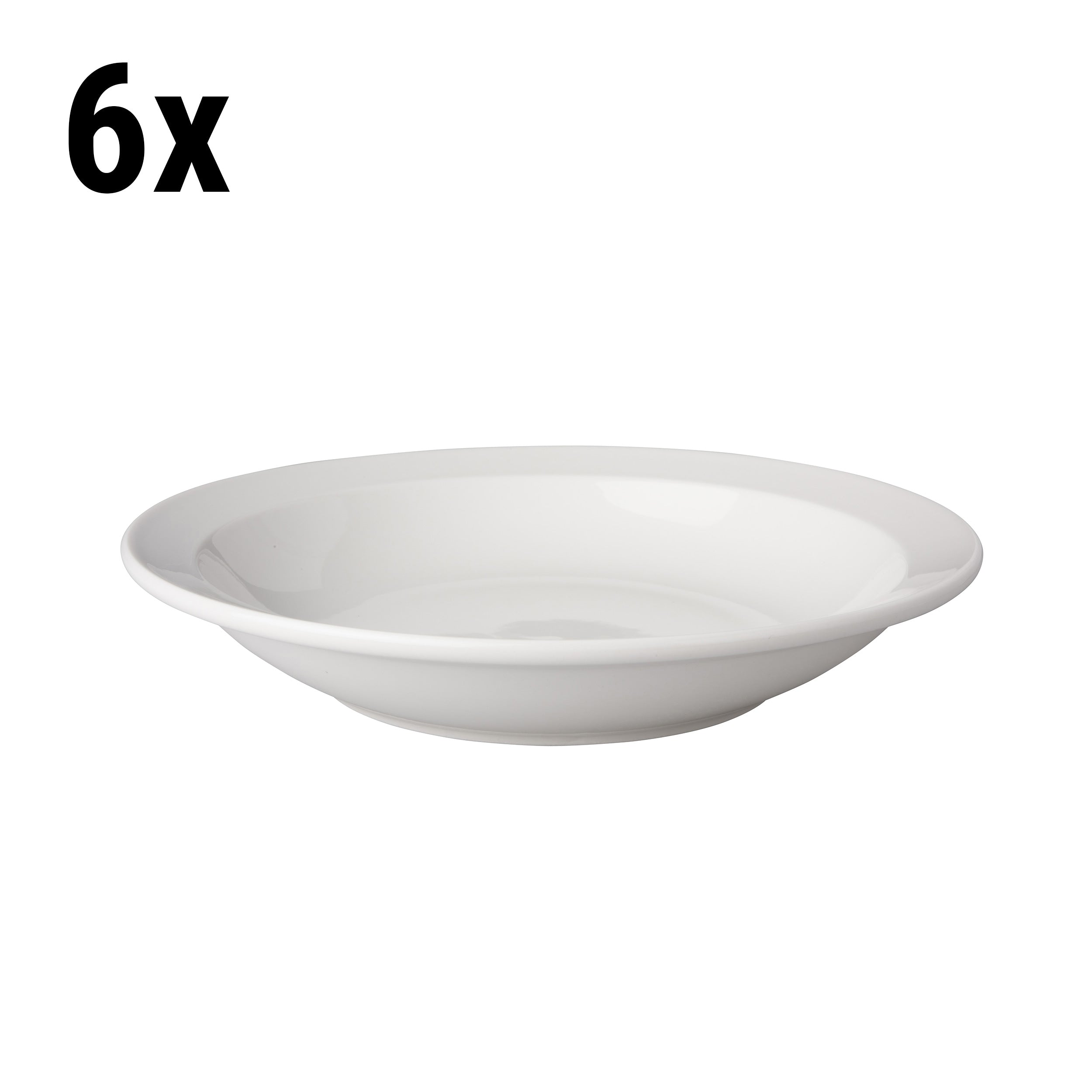 (6 stk) Mammoet dype tallerkener - Ø 21,5 cm - Hvit