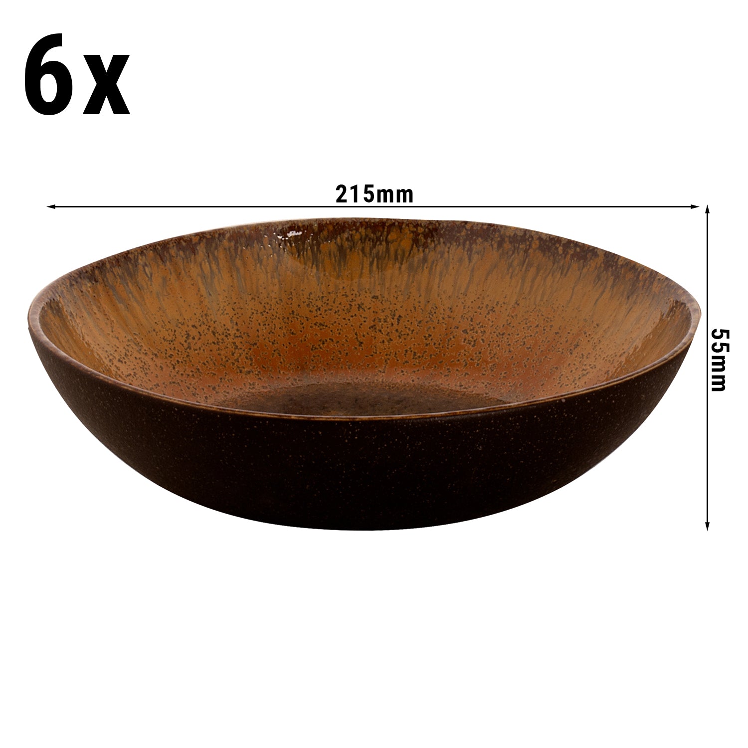 (4 stk) CECIL - Dyp tallerken - Ø 21 cm - Brun