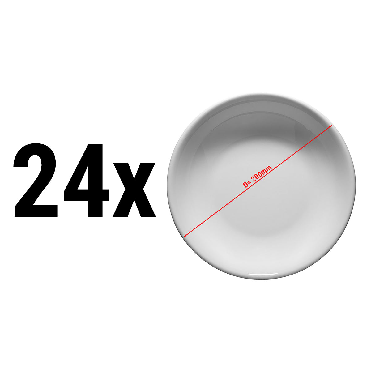 (24 Stykker) ENTity - Dyp tallerken- Ø 20 cm