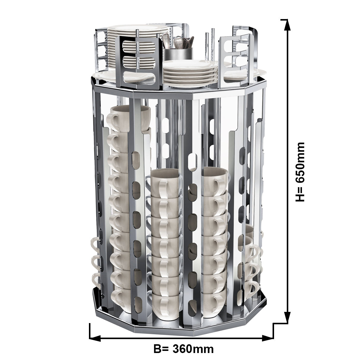 Kopp-/ &amp; Asjettn dispenser - roterbar - til 100 deler
