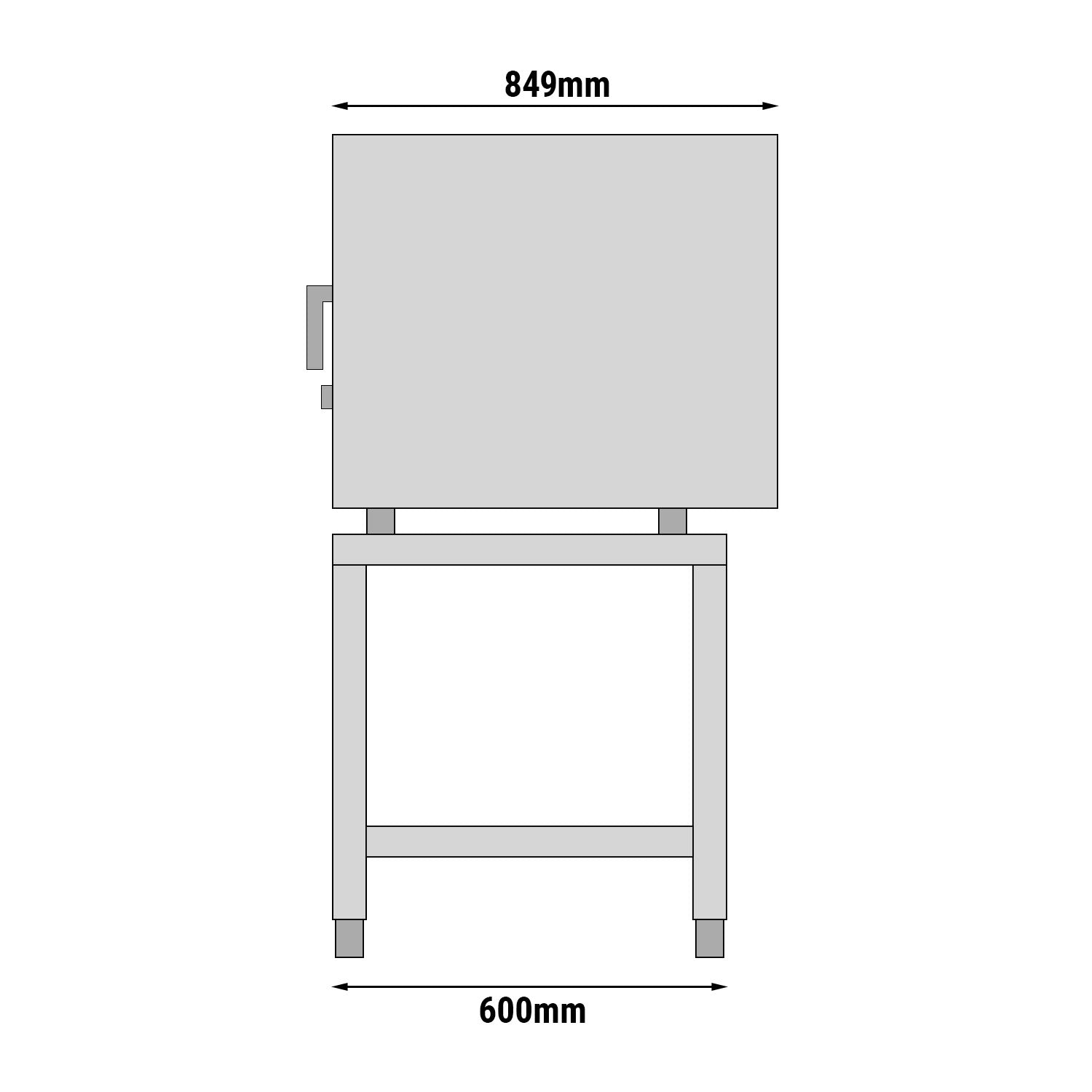 Underramme med plateholder for varmluftsovn