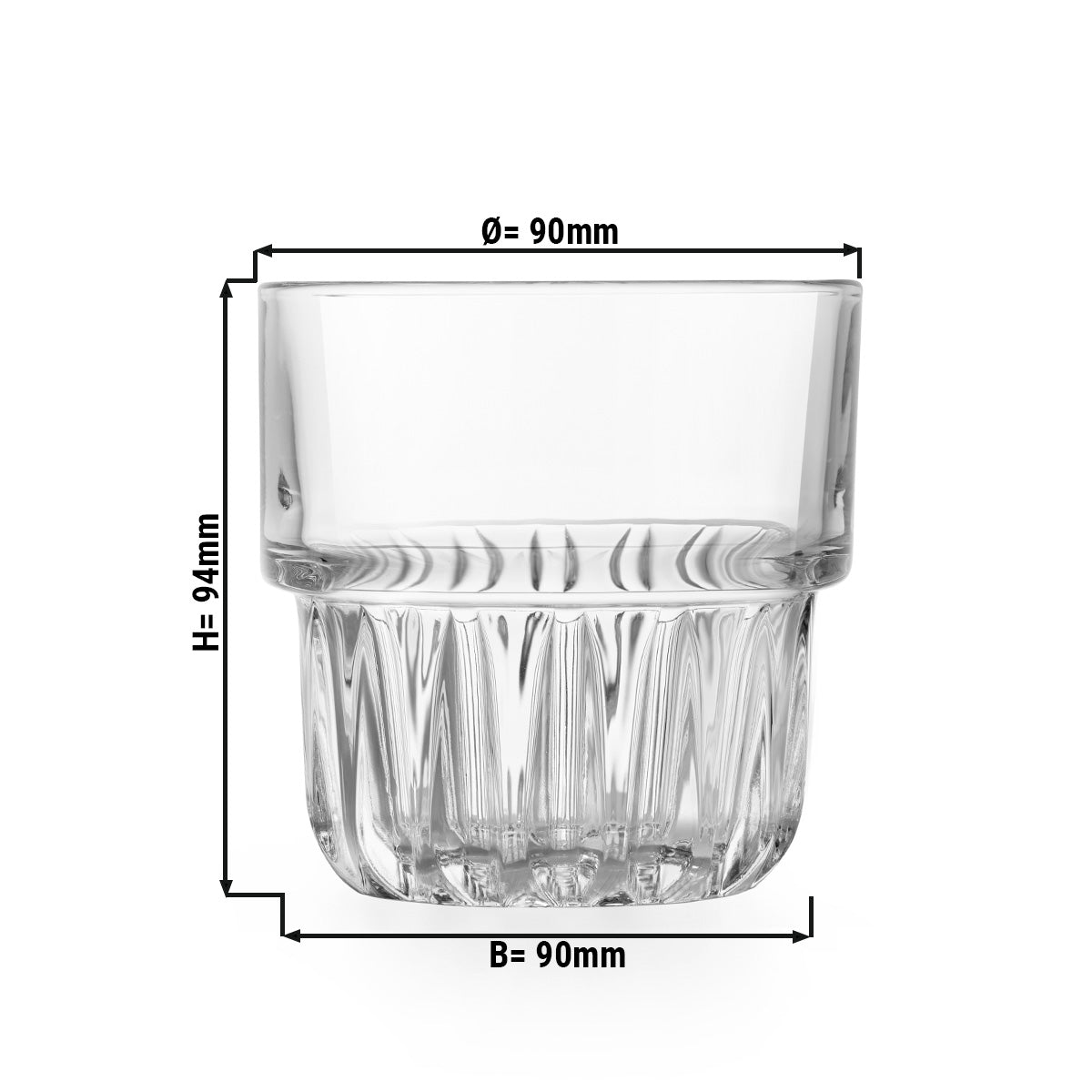 (12 stk.) Drikkeglass til alle formål - TOKIO - 355 ml - Gjennomsiktig