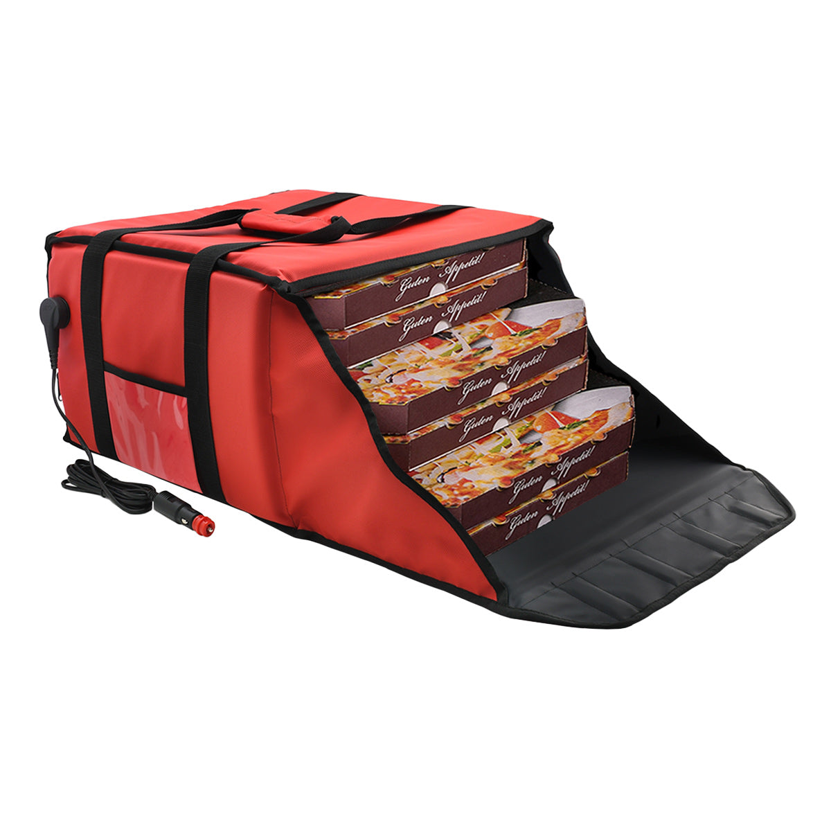 WarmBag/ Pizzabag PRO - 45 x 45 x 25 cm - elektrisk oppvarming - rød