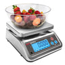 Kontrollvekt (benkvekt) - 6 kg - deling 2 g - veieplate 190x230 mm - IP67 - OIML typegodkjent - oppladbar - LCD-display - rustfritt stål