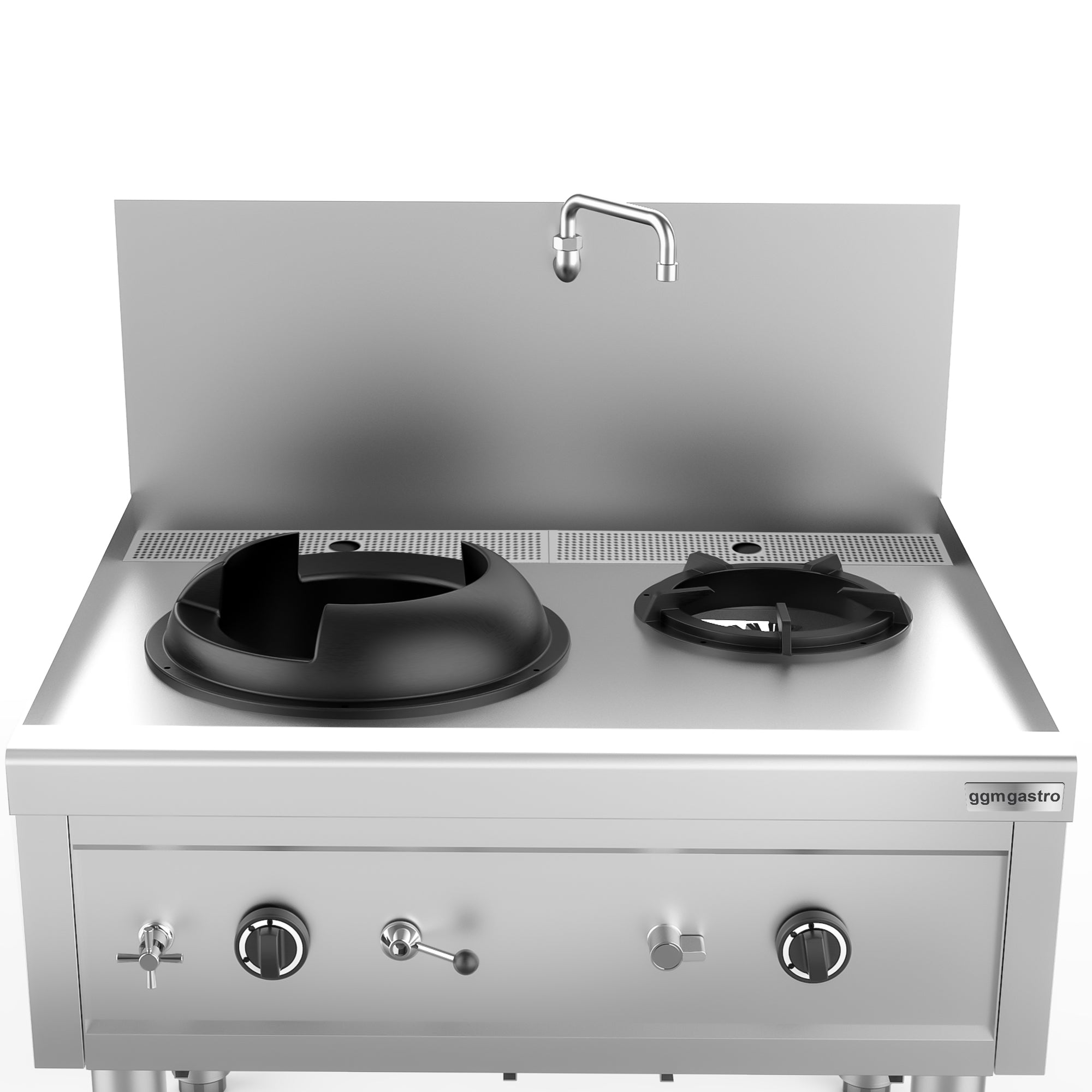 Gass wok komfyr - med 1 + 1 kokesoner - 36 kW