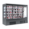 Kjølereol - veggmodell - 2 580 mm - 910 l - med 4 med dobbelt isolerglass hengslede glassdører og 4 hyller
