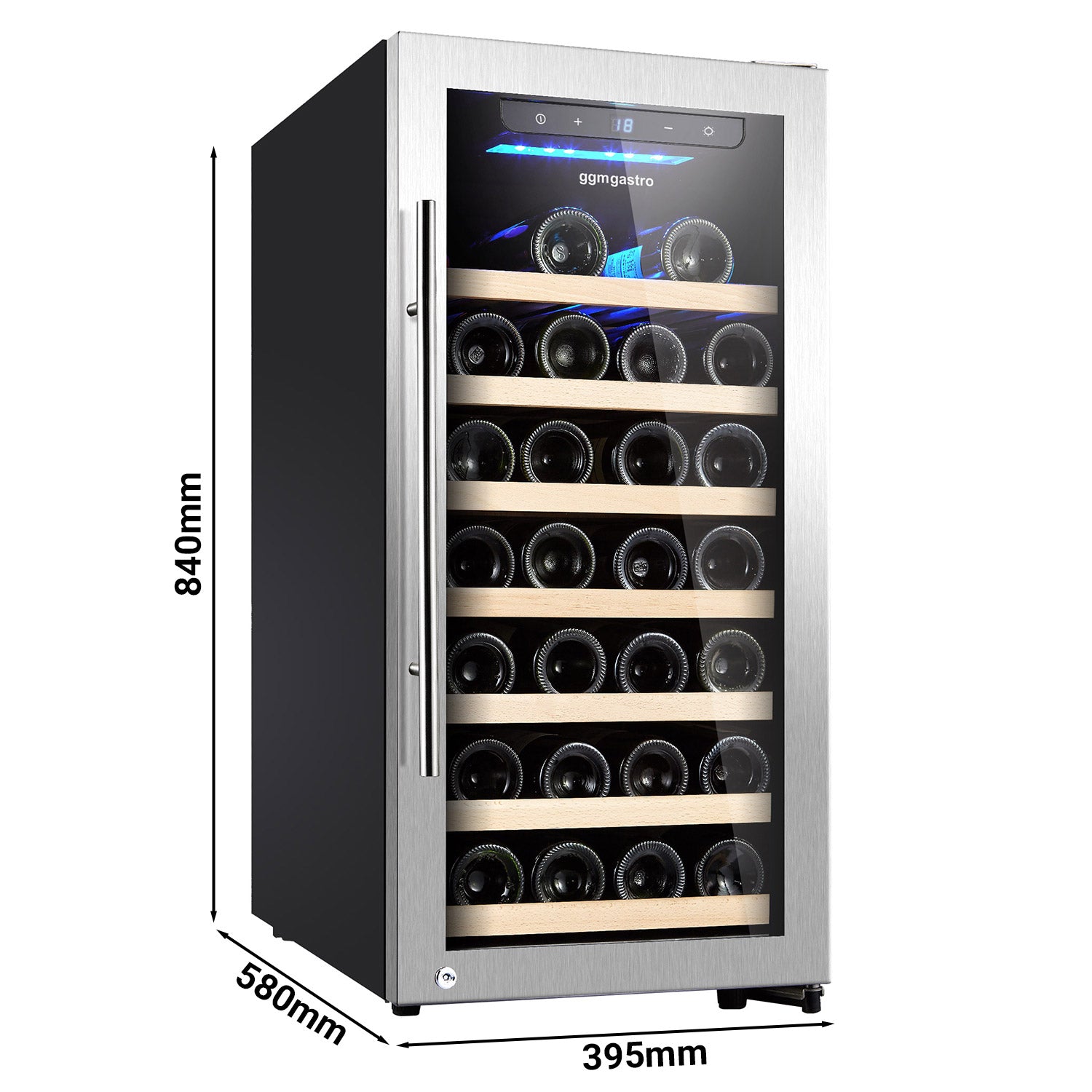 Vinkjøleskap - 1 klimasone - 76 liter - maks. 29 flasker