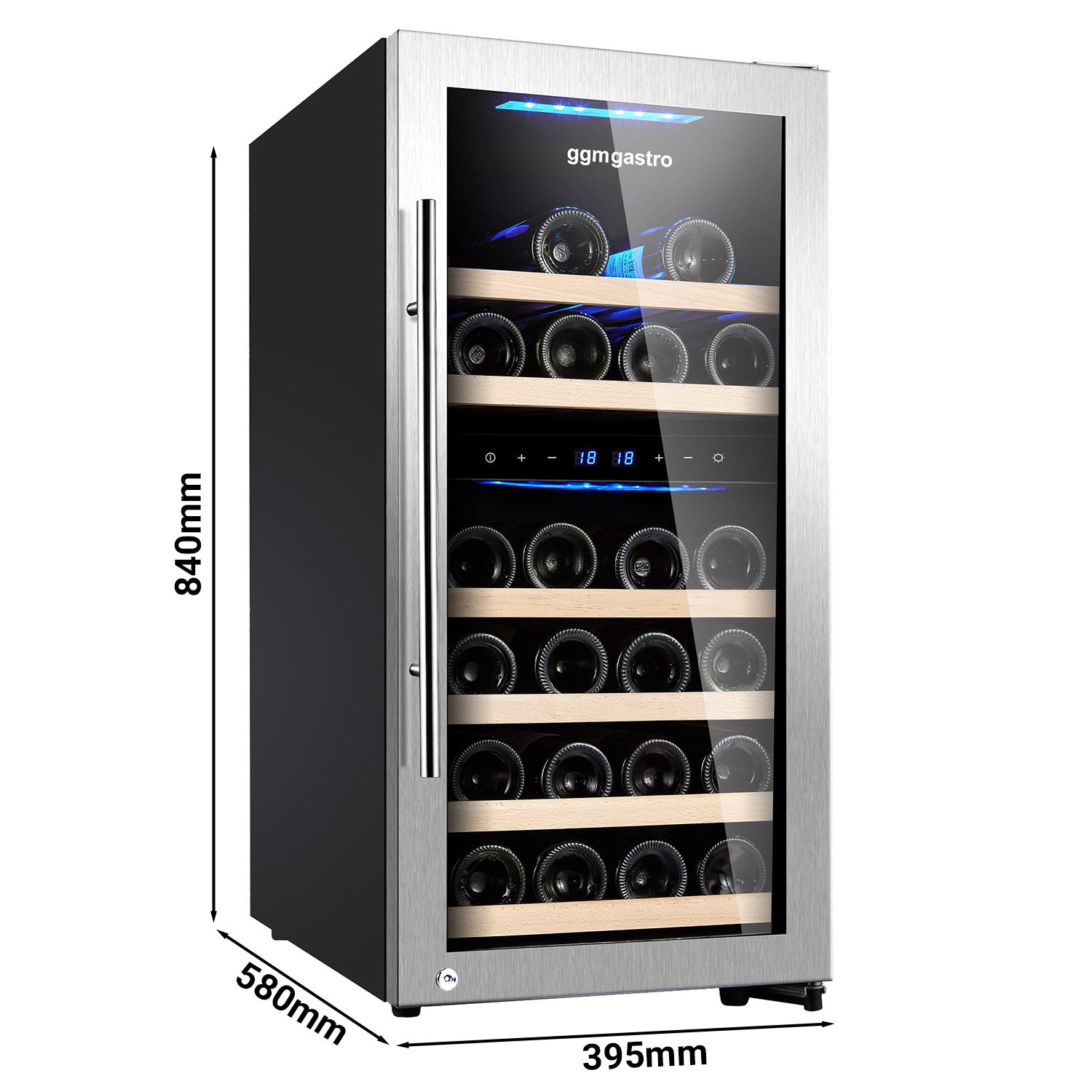 Vinkjøleskap - 2 klimasoner - 89 liter - maks. 33 flasker