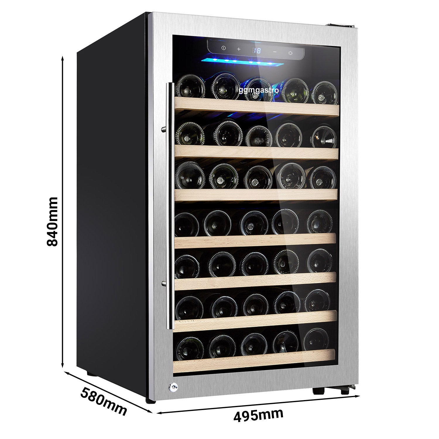 Vinkjøleskap - 1 klimasone - 120 liter - maks. 52 flasker